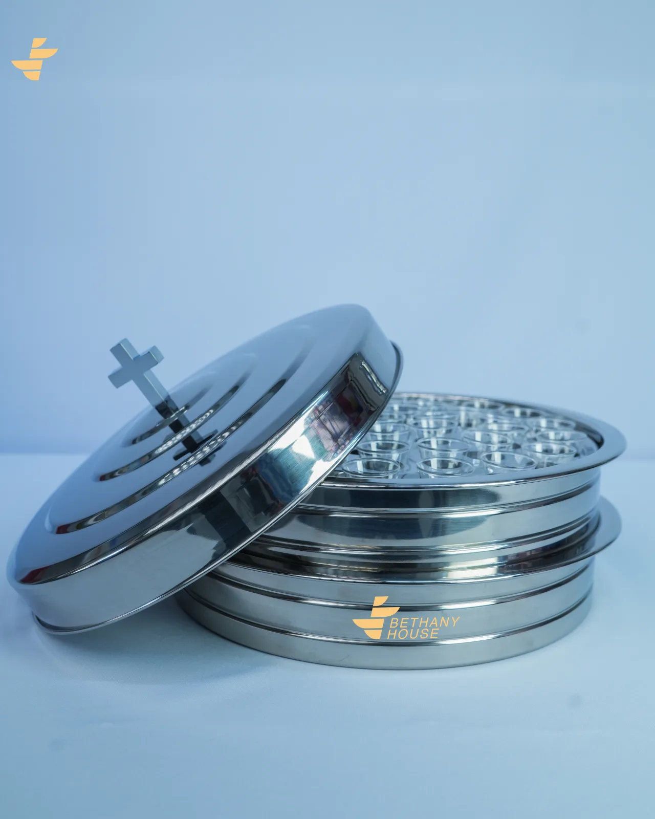 Double Stacked Silver Tray Set